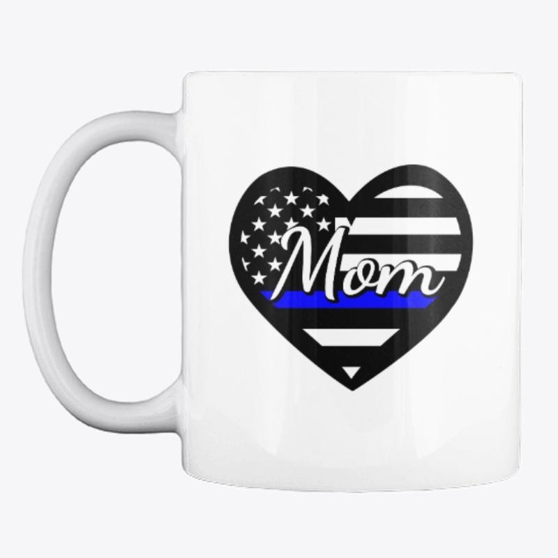 Police Mom - Thin Blue Line heart