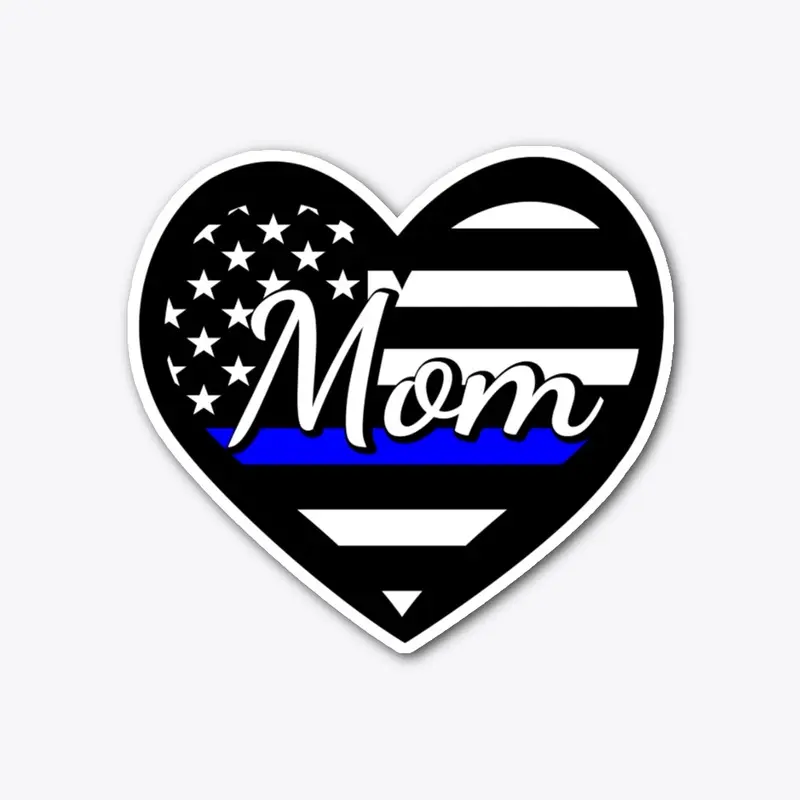 Police Mom - Thin Blue Line heart