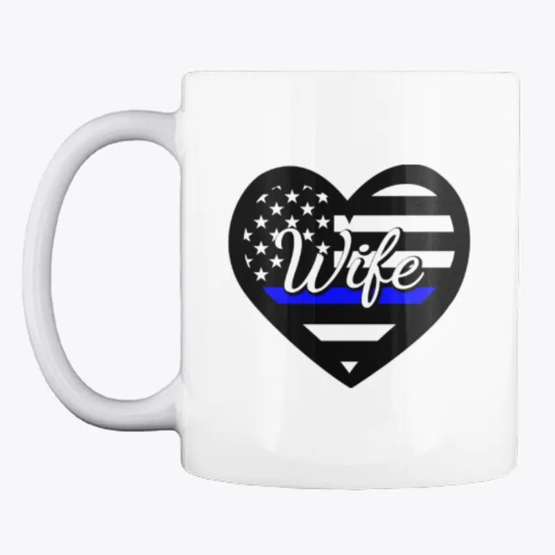 Police Wife - Thin Blue Line Heart