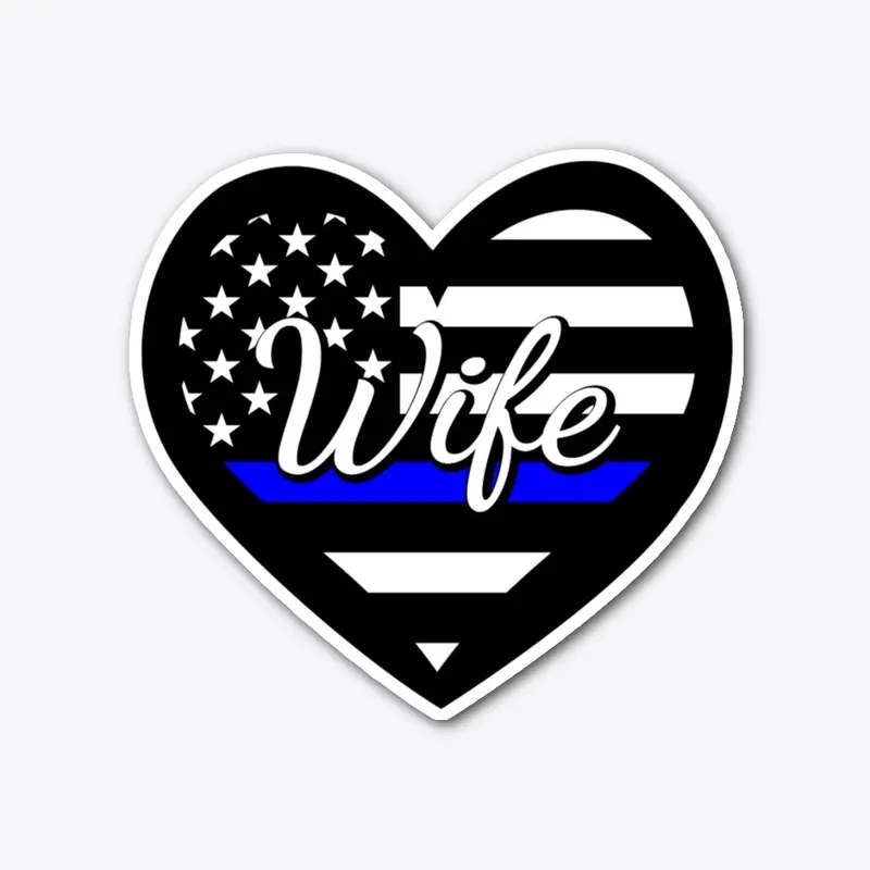 Police Wife - Thin Blue Line Heart